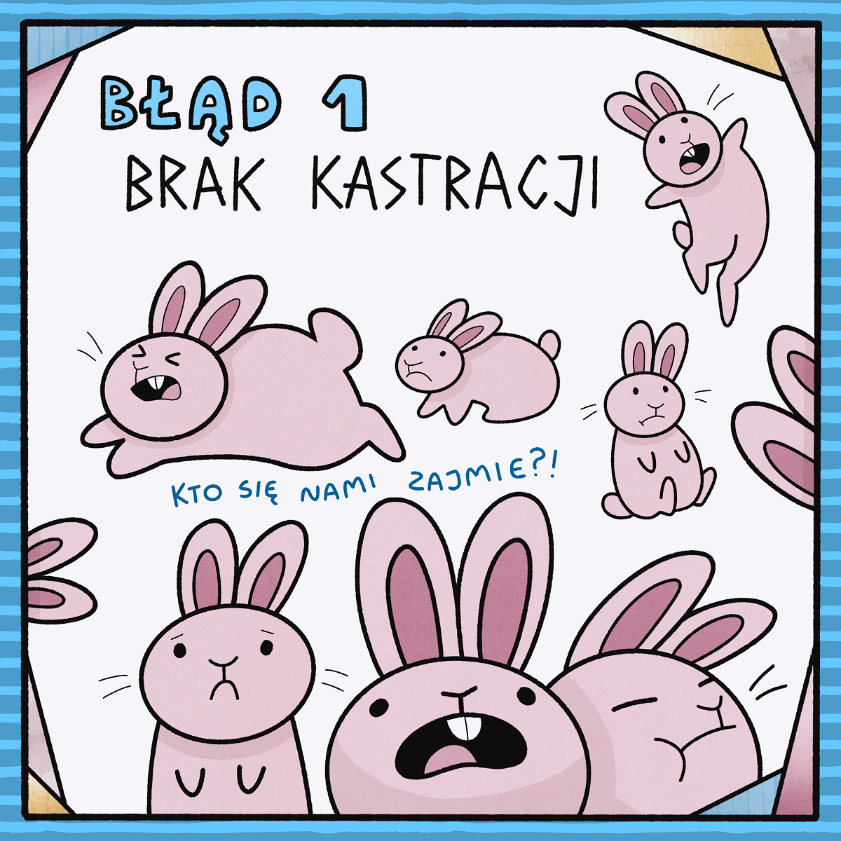 wiele biegających i skaczących królików