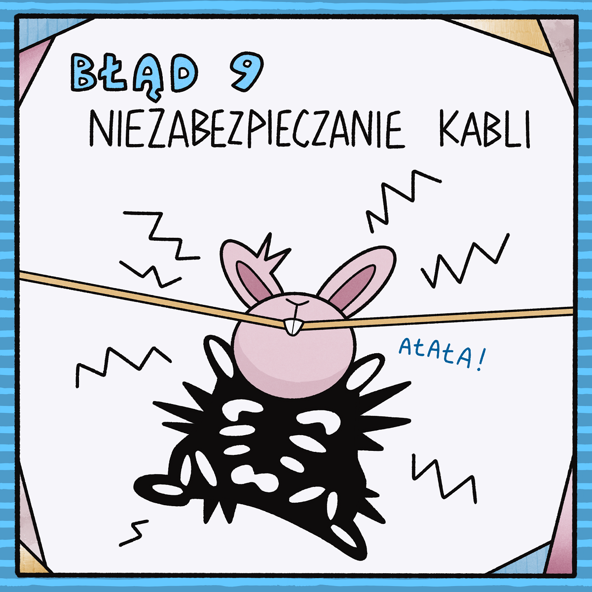 królik porażony prądem po ugryzieniu kabla